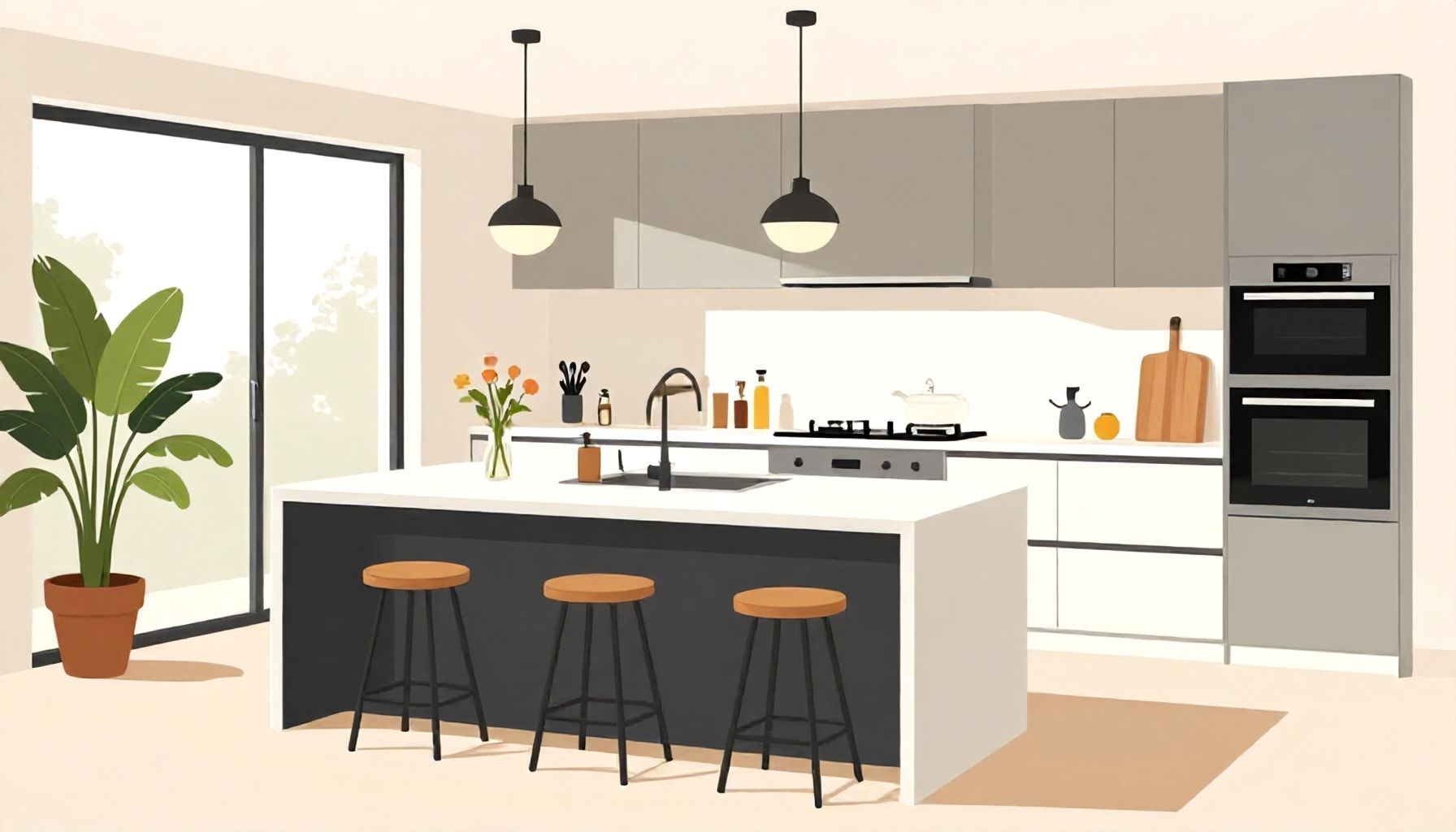 5 façons d'optimiser l'espace autour de votre ilot central