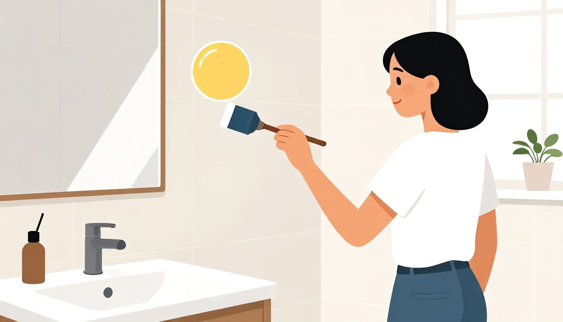 Choisir la bonne peinture pour une salle de bain humide