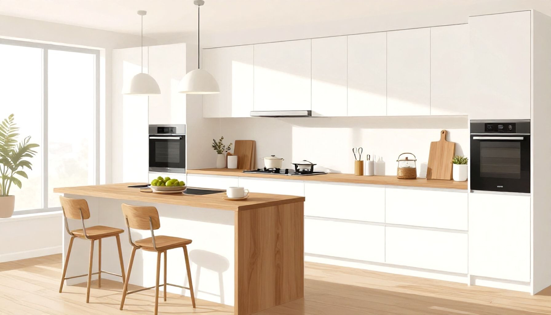 L'élégance intemporelle de la cuisine blanche et bois 1 Comment créer une harmonie parfaite entre blanc et bois dans votre cuisine blanche et bois