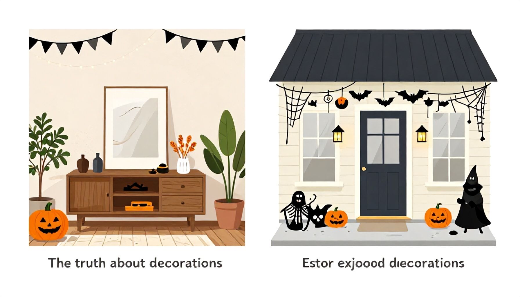Décorez pour une Halloween effrayante et élégante 4 La vérité sur les décorations d'intérieur contre les décorations extérieures